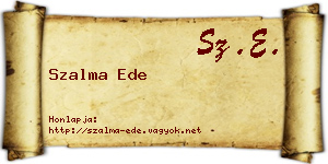 Szalma Ede névjegykártya